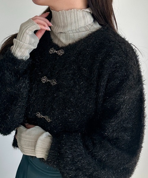 apres jour mignon（アプレジュールミニョン）の「フィンガーホール付きランダムリブシアーニット【ZOZOTOWN限定アイテム】（ニット/セーター・レディース・ライトパープル/グレー/グリーン/ブラック/ブルー・フリー/X-LARGE）」の20枚目の写真