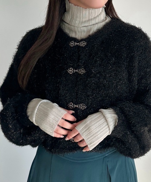 apres jour mignon（アプレジュールミニョン）の「フィンガーホール付きランダムリブシアーニット【ZOZOTOWN限定アイテム】（ニット/セーター・レディース・ライトパープル/グレー/グリーン/ブラック/ブルー・フリー/X-LARGE）」の21枚目の写真