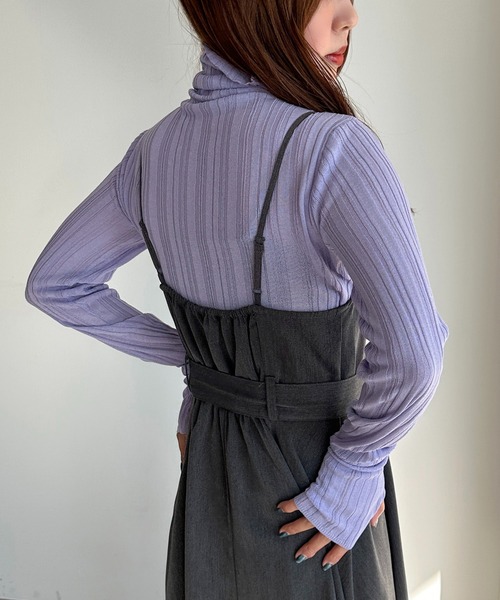 apres jour mignon（アプレジュールミニョン）の「フィンガーホール付きランダムリブシアーニット【ZOZOTOWN限定アイテム】（ニット/セーター・レディース・ライトパープル/グレー/グリーン/ブラック/ブルー・フリー/X-LARGE）」の11枚目の写真