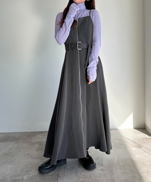 apres jour mignon（アプレジュールミニョン）の「フィンガーホール付きランダムリブシアーニット【ZOZOTOWN限定アイテム】（ニット/セーター・レディース・ライトパープル/グレー/グリーン/ブラック/ブルー・フリー/X-LARGE）」の12枚目の写真