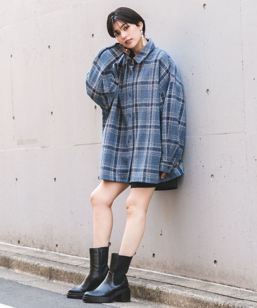 RAGEBLUE(レイジブルー)の「BIGシルエット/ルーズオンブレチェックシャツ(シャツ/ブラウス・レディース・ホワイト系/ブルー系・FREE)」の8枚目の写真
