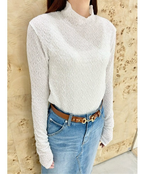 allureville（アルアバイル）の「ランダムブルーゼボトルネックプルオーバー（Tシャツ/カットソー・レディース・サックスブルー/ブラック/オフホワイト・2）」の12枚目の写真