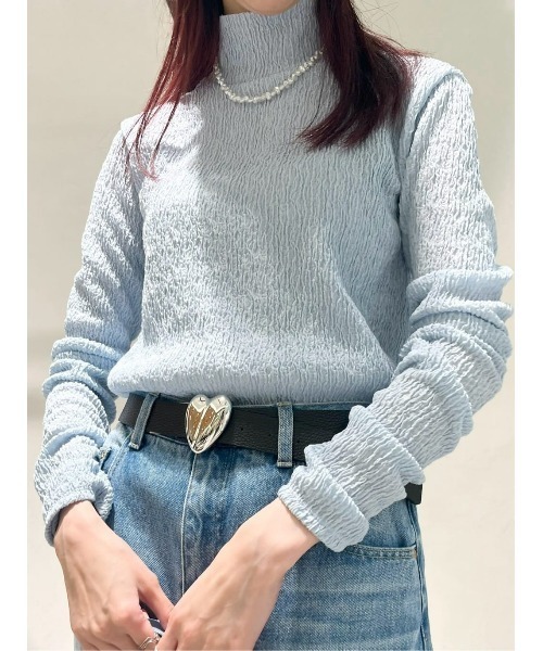 allureville（アルアバイル）の「ランダムブルーゼボトルネックプルオーバー（Tシャツ/カットソー・レディース・サックスブルー/ブラック/オフホワイト・2）」の15枚目の写真