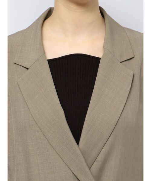 LAGUNAMOON（ラグナムーン）の「バイカラーボタンジャケット（テーラードジャケット・レディース・ベージュ/モカ・FREE）」の3枚目の写真