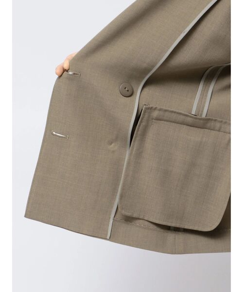 LAGUNAMOON（ラグナムーン）の「バイカラーボタンジャケット（テーラードジャケット・レディース・ベージュ/モカ・FREE）」の6枚目の写真