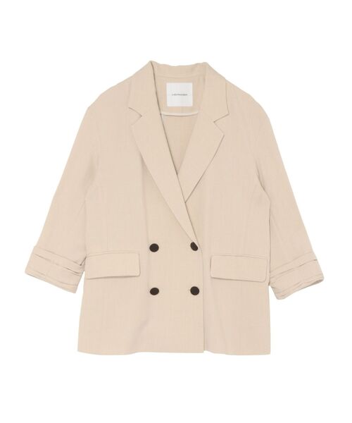 LAGUNAMOON（ラグナムーン）の「バイカラーボタンジャケット（テーラードジャケット・レディース・ベージュ/モカ・FREE）」の13枚目の写真