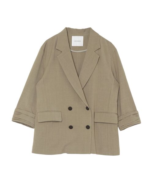 LAGUNAMOON（ラグナムーン）の「バイカラーボタンジャケット（テーラードジャケット・レディース・ベージュ/モカ・FREE）」の14枚目の写真