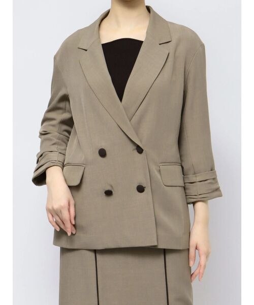 LAGUNAMOON（ラグナムーン）の「バイカラーボタンジャケット（テーラードジャケット・レディース・ベージュ/モカ・FREE）」の19枚目の写真