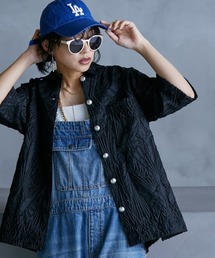GEVS. | 大きいサイズ カットジャガード半袖シャツ GEVS.(シャツ/ブラウス)