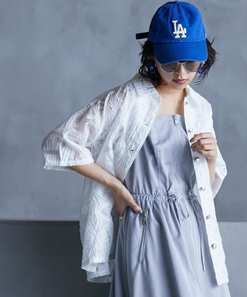 GEVS.（ジェイヴィス）の「＜大きいサイズ＞ カットジャガード半袖シャツ GEVS.（シャツ/ブラウス・レディース・ブラック/アイボリー・LL/3L/4L/5L/L）」の8枚目の写真
