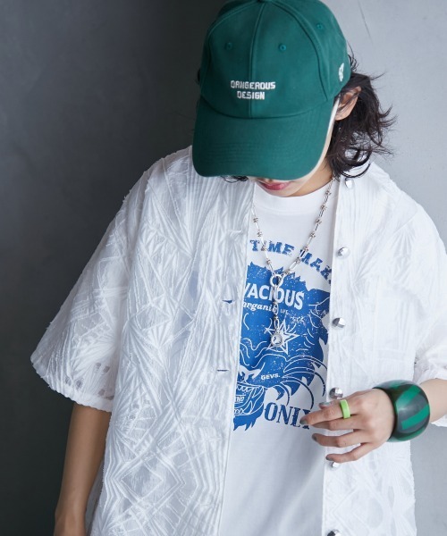 GEVS.（ジェイヴィス）の「＜大きいサイズ＞ カットジャガード半袖シャツ GEVS.（シャツ/ブラウス・レディース・ブラック/アイボリー・LL/3L/4L/5L/L）」の13枚目の写真