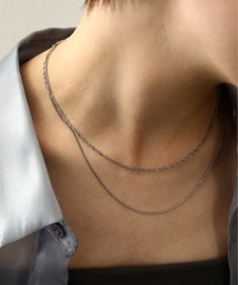 ORLEAN | 金属アレルギー対応 ダブルラインスネークチェーンネックレス サージカルステンレス(ネックレス)