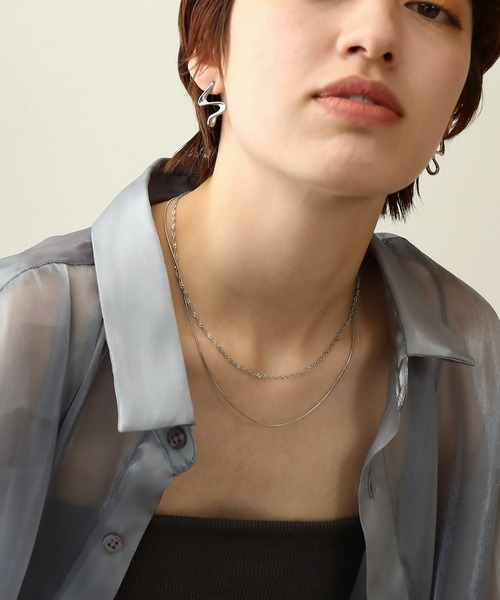 ORLEAN（オルレアン）の「金属アレルギー対応 ダブルラインスネークチェーンネックレス サージカルステンレス（ネックレス・レディース・ゴールド/シルバー・フリー）」の12枚目の写真