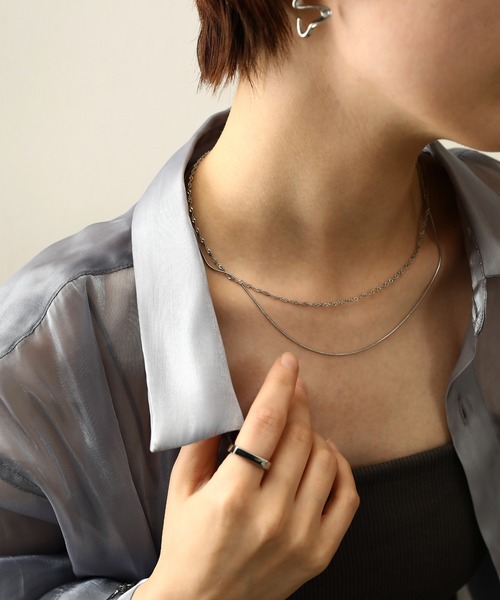 ORLEAN（オルレアン）の「金属アレルギー対応 ダブルラインスネークチェーンネックレス サージカルステンレス（ネックレス・レディース・ゴールド/シルバー・フリー）」の11枚目の写真