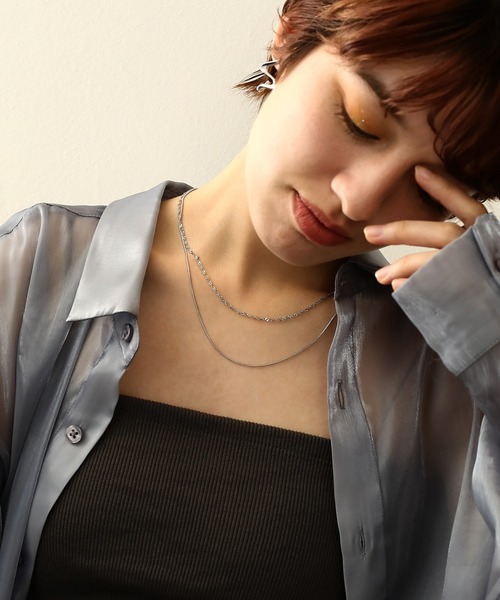 ORLEAN（オルレアン）の「金属アレルギー対応 ダブルラインスネークチェーンネックレス サージカルステンレス（ネックレス・レディース・ゴールド/シルバー・フリー）」の13枚目の写真