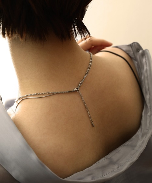 ORLEAN（オルレアン）の「金属アレルギー対応 ダブルラインスネークチェーンネックレス サージカルステンレス（ネックレス・レディース・ゴールド/シルバー・フリー）」の10枚目の写真