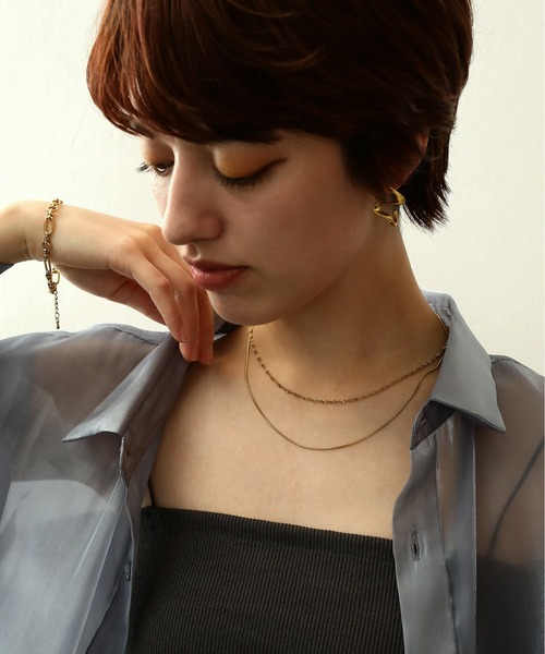 ORLEAN（オルレアン）の「金属アレルギー対応 ダブルラインスネークチェーンネックレス サージカルステンレス（ネックレス・レディース・ゴールド/シルバー・フリー）」の9枚目の写真
