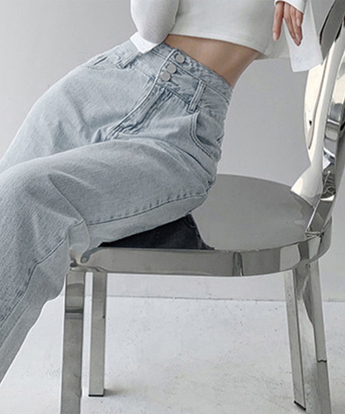 Miniministore(ミニミニストア)の「【新色追加】ハイウエスト デニムパンツ レディース(デニムパンツ・レディース・ブルー/サックスブルー/ダークブルー/ブルー系/ブラック・L/S/XL/XXL/M)」の21枚目の写真