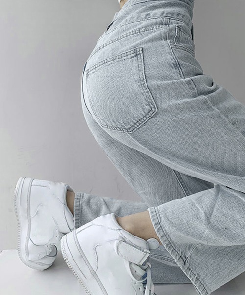 Miniministore(ミニミニストア)の「【新色追加】ハイウエスト デニムパンツ レディース(デニムパンツ・レディース・ブルー/サックスブルー/ダークブルー/ブルー系/ブラック・L/S/XL/XXL/M)」の22枚目の写真