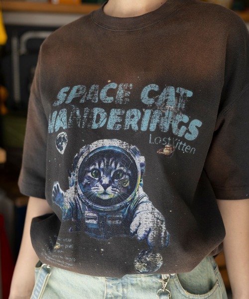 PBLIM（ページボーイリム）の「PBLIM/スペースキャットT（Tシャツ/カットソー・レディース・ネイビー/チャコールグレー・LARGE/MEDIUM）」の3枚目の写真