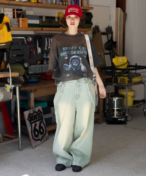 PBLIM（ページボーイリム）の「PBLIM/スペースキャットT（Tシャツ/カットソー・レディース・ネイビー/チャコールグレー・LARGE/MEDIUM）」の7枚目の写真