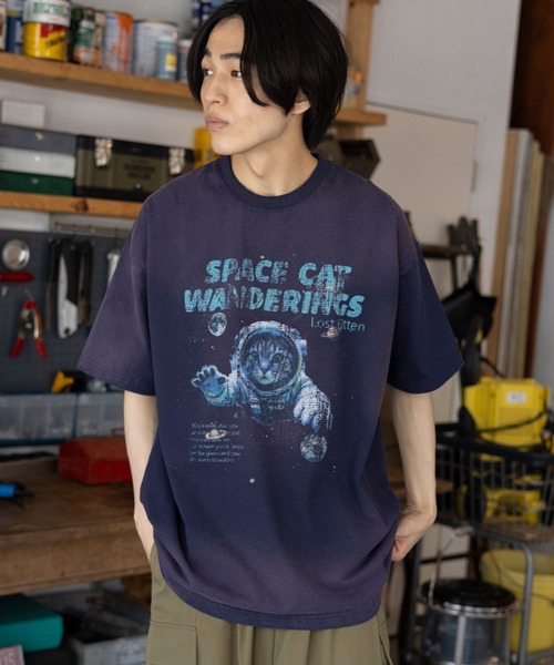 PBLIM（ページボーイリム）の「PBLIM/スペースキャットT（Tシャツ/カットソー・レディース・ネイビー/チャコールグレー・LARGE/MEDIUM）」の16枚目の写真