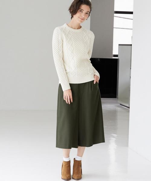 green label relaxing(グリーンレーベルリラクシング)の「CB HAMILTON ARAN C/N 5G ニット(ニット/セーター・レディース・オフホワイト/ブラウン/ネイビー・40/38)」の15枚目の写真