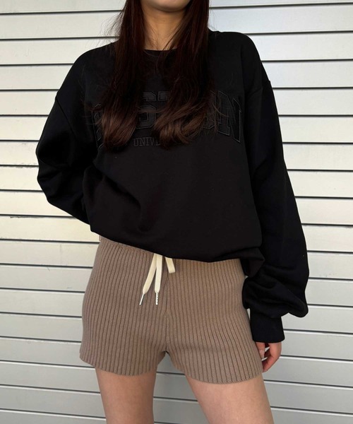 ENVYM(アンビー)の「ニットショーパン(その他パンツ・レディース・ブラック/ベージュ/グレー・FREE)」の4枚目の写真