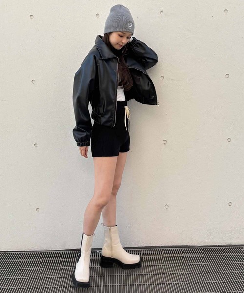 ENVYM(アンビー)の「ニットショーパン(その他パンツ・レディース・ブラック/ベージュ/グレー・FREE)」の11枚目の写真