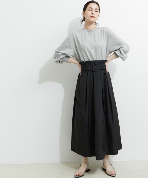 le cercle ADAM ET ROPE'(ルセルクルアダムエロペ)の「ハイウエスト ドッキングワンピース(ワンピース・レディース・ブラック/ラベンダー/キナリ/グレー・FREE)」の3枚目の写真
