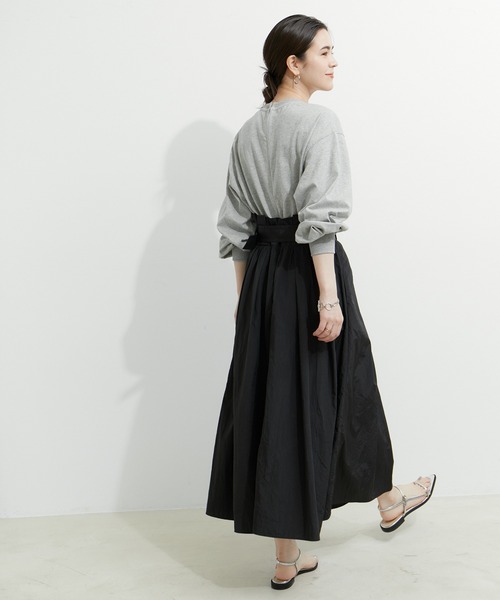 le cercle ADAM ET ROPE'(ルセルクルアダムエロペ)の「ハイウエスト ドッキングワンピース(ワンピース・レディース・ブラック/ラベンダー/キナリ/グレー・FREE)」の12枚目の写真