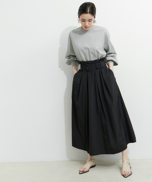 le cercle ADAM ET ROPE'(ルセルクルアダムエロペ)の「ハイウエスト ドッキングワンピース(ワンピース・レディース・ブラック/ラベンダー/キナリ/グレー・FREE)」の13枚目の写真