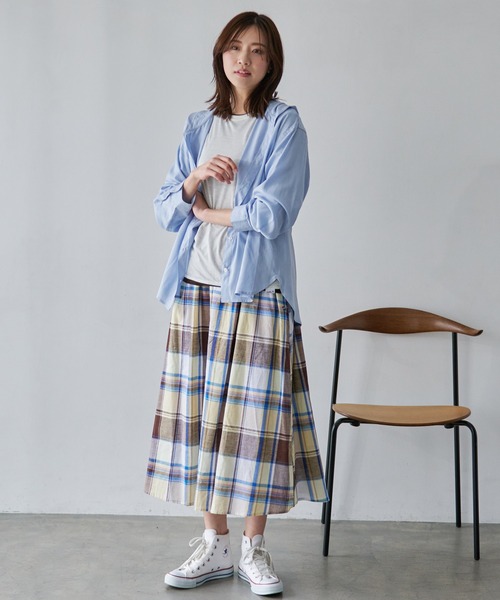 Arnold Palmer（アーノルドパーマー）の「ドロップショルダー フード シャツ（シャツ/ブラウス・レディース・アイボリー/ブラック/サックスブルー・S/M/L）」の19枚目の写真