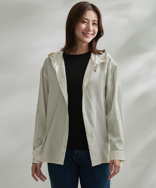 Arnold Palmer（アーノルドパーマー）の「ドロップショルダー フード シャツ（シャツ/ブラウス・レディース・アイボリー/ブラック/サックスブルー・S/M/L）」の12枚目の写真