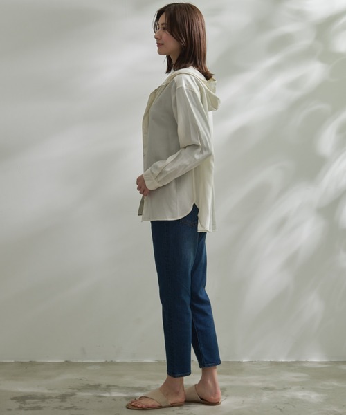 Arnold Palmer（アーノルドパーマー）の「ドロップショルダー フード シャツ（シャツ/ブラウス・レディース・アイボリー/ブラック/サックスブルー・S/M/L）」の10枚目の写真