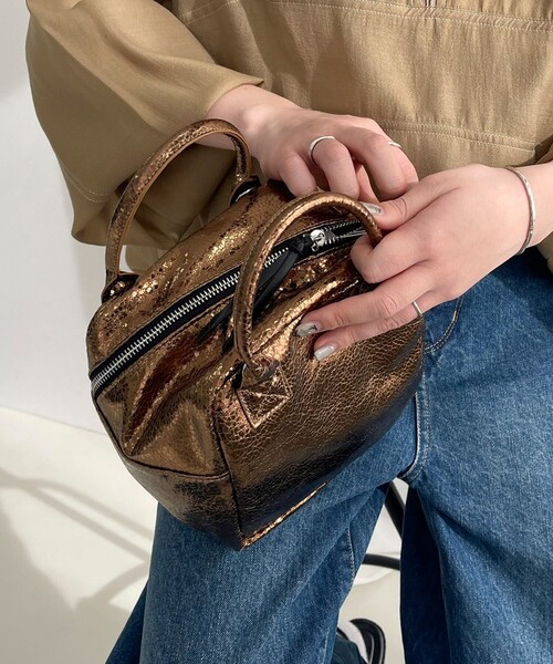 fredy emue(フレディエミュ)の「メタルキューブ2WAYバッグ(ショルダーバッグ・レディース・シルバー/ミント/ブロンズ・FREE)」の9枚目の写真