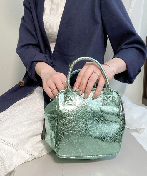 fredy emue(フレディエミュ)の「メタルキューブ2WAYバッグ(ショルダーバッグ・レディース・シルバー/ミント/ブロンズ・FREE)」の11枚目の写真