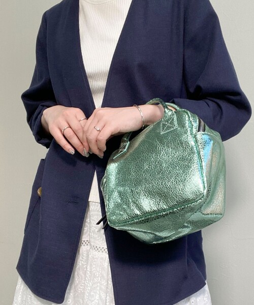 fredy emue(フレディエミュ)の「メタルキューブ2WAYバッグ(ショルダーバッグ・レディース・シルバー/ミント/ブロンズ・FREE)」の13枚目の写真