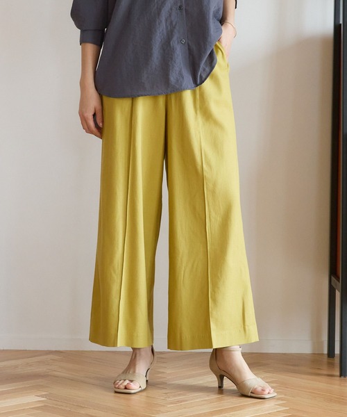 Elura（エルーラ）の「リネンブレンド冷感パンツ（その他パンツ・レディース・イエロー/カーキ/ライトベージュ/ブラウン系その他・SMALL/MEDIUM/LARGE）」の4枚目の写真