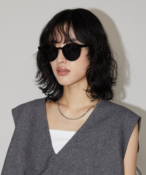 Aunt Marie's（アントマリーズ）の「ラウンドフレームサングラス（メガネ・レディース・ブラウン/ブラック・FREE）」の4枚目の写真