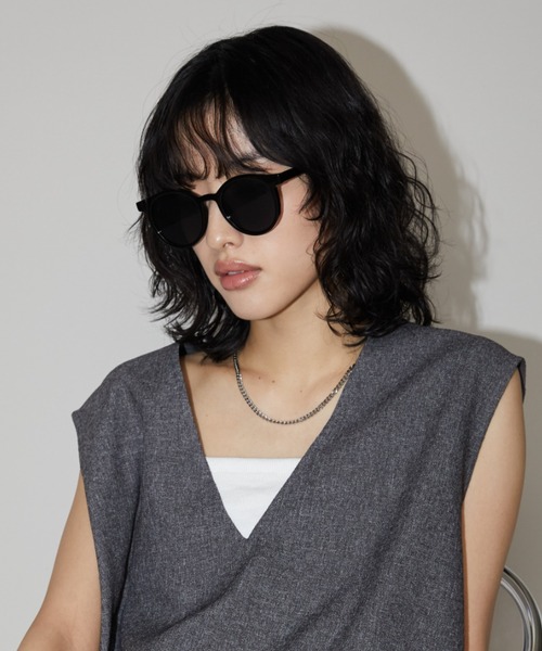 Aunt Marie's（アントマリーズ）の「ラウンドフレームサングラス（メガネ・レディース・ブラウン/ブラック・FREE）」の3枚目の写真