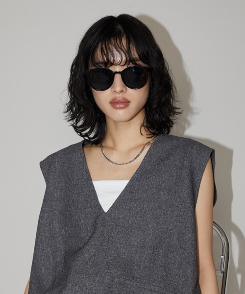 Aunt Marie's（アントマリーズ）の「ラウンドフレームサングラス（メガネ・レディース・ブラウン/ブラック・FREE）」の6枚目の写真