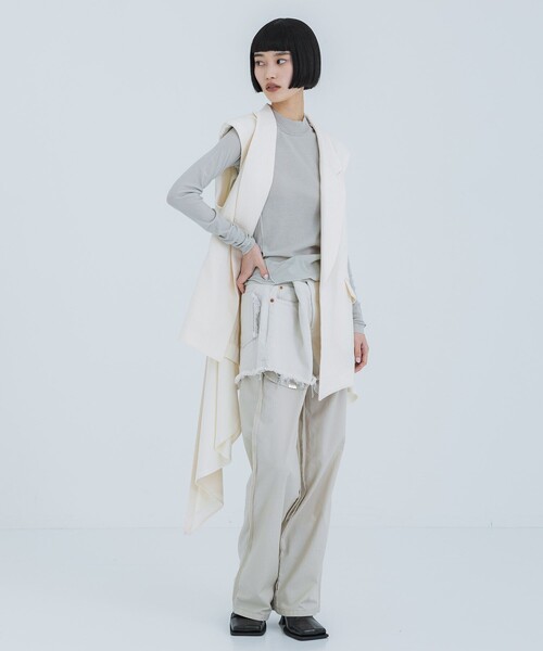 kotohayokozawa（コトハヨコザワ）の「【kotohayokozawa/コトハヨコザワ】レイヤードタイスリーブレスジャケット（その他アウター・レディース・アイボリー・FREE）」の10枚目の写真