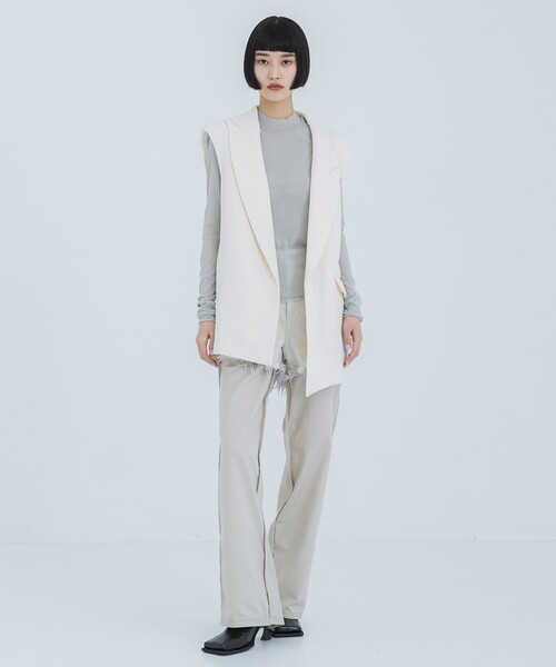 kotohayokozawa（コトハヨコザワ）の「【kotohayokozawa/コトハヨコザワ】レイヤードタイスリーブレスジャケット（その他アウター・レディース・アイボリー・FREE）」の11枚目の写真