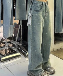 ビジューデニムパンツ