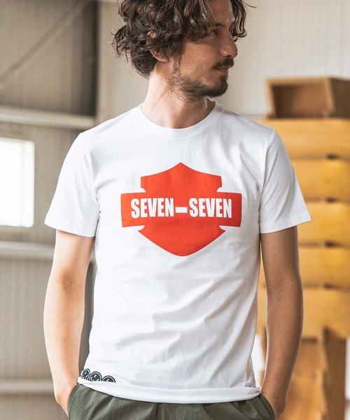 seventy seven(セブンティセブン)の「mt8994- light onz S-S t-shirts (emblem) Tシャツ(Tシャツ/カットソー・メンズ・バーガンディー/ホワイト/ブラック・S/M/L/XL)」の2枚目の写真