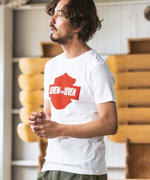 seventy seven(セブンティセブン)の「mt8994- light onz S-S t-shirts (emblem) Tシャツ(Tシャツ/カットソー・メンズ・バーガンディー/ホワイト/ブラック・S/M/L/XL)」の5枚目の写真