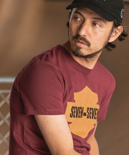 seventy seven(セブンティセブン)の「mt8994- light onz S-S t-shirts (emblem) Tシャツ(Tシャツ/カットソー・メンズ・バーガンディー/ホワイト/ブラック・S/M/L/XL)」の13枚目の写真