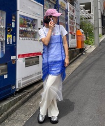チュールレイヤードキャミワンピース《洗濯機で洗える》