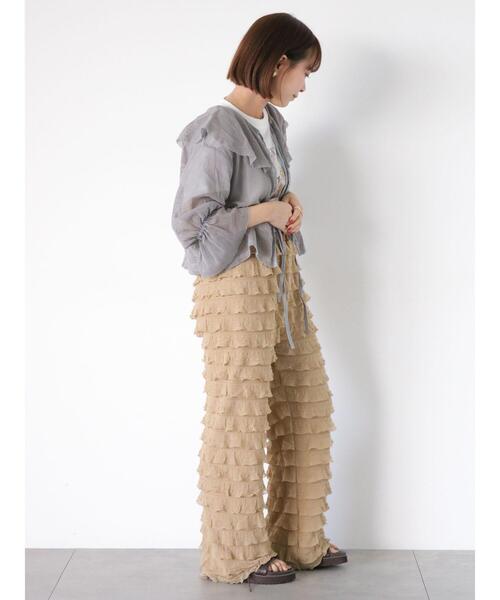 ehka sopo(エヘカソポ)の「カットフリルパンツ(その他パンツ・レディース・キナリ/ベージュ/ブラック・F)」の7枚目の写真